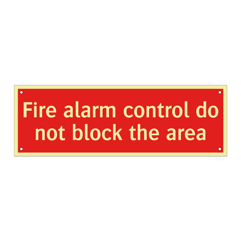 Fire alarm control do not block the area