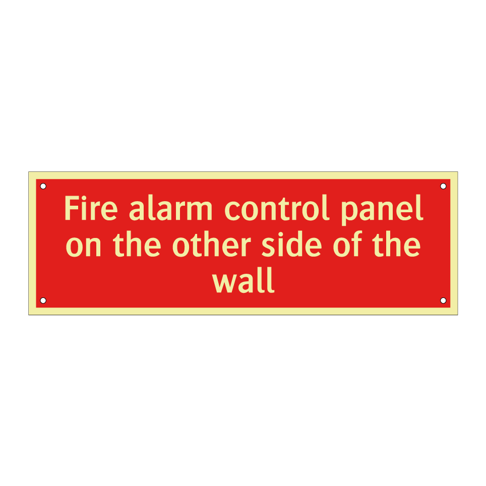 Fire alarm control panel on the other side of the wall