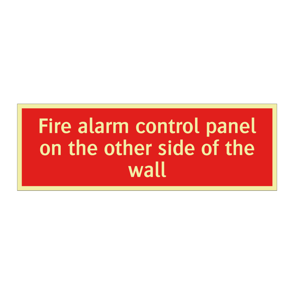Fire alarm control panel on the other side of the wall