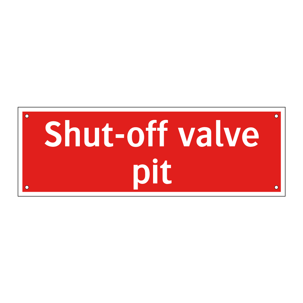 Shut-off valve pit