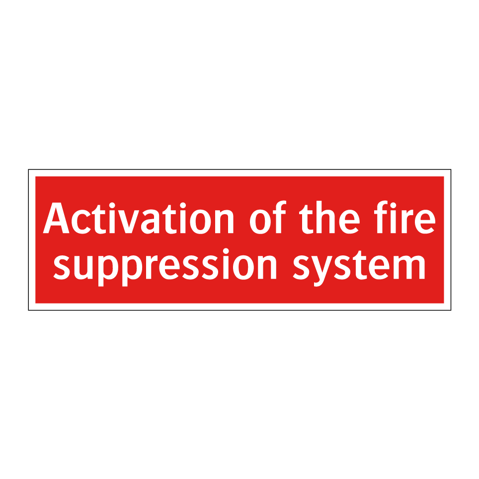 Activation of the fire suppression system