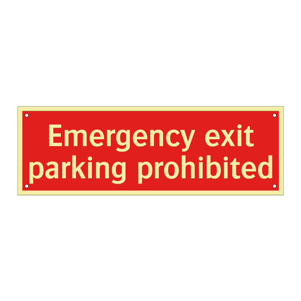 Emergency exit parking prohibited