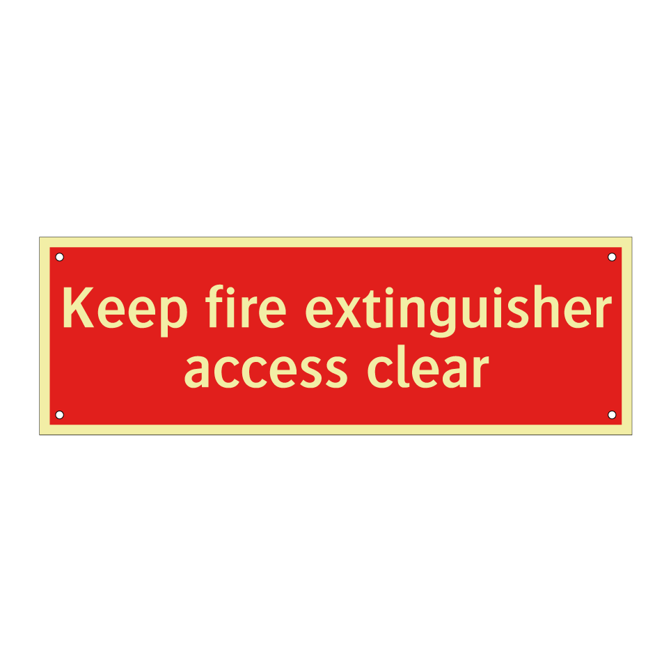 Keep fire extinguisher access clear