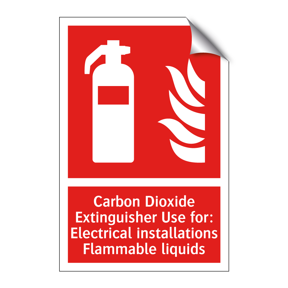 Carbon Dioxide Extinguisher Use for: Electrical installations Flammable liquids