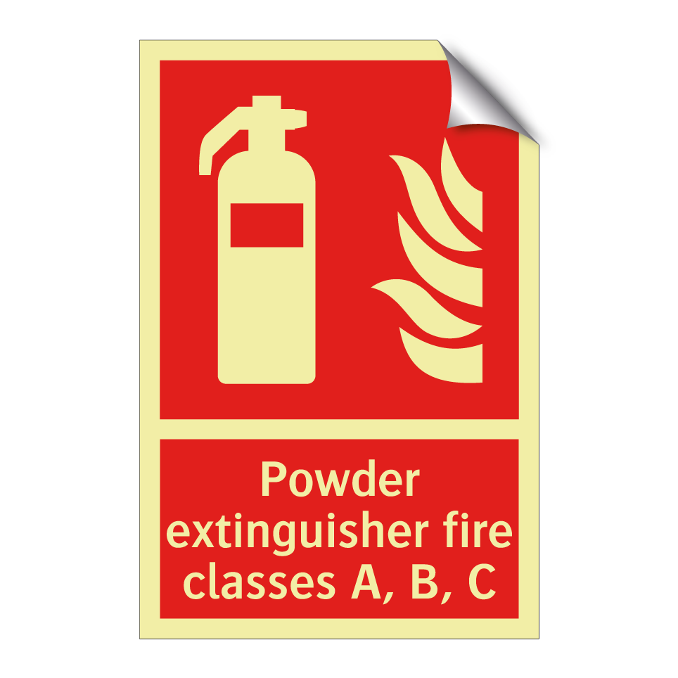 Powder extinguisher fire classes A, B, C