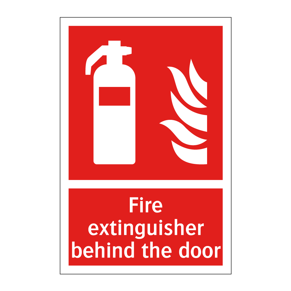 Fire extinguisher behind the door