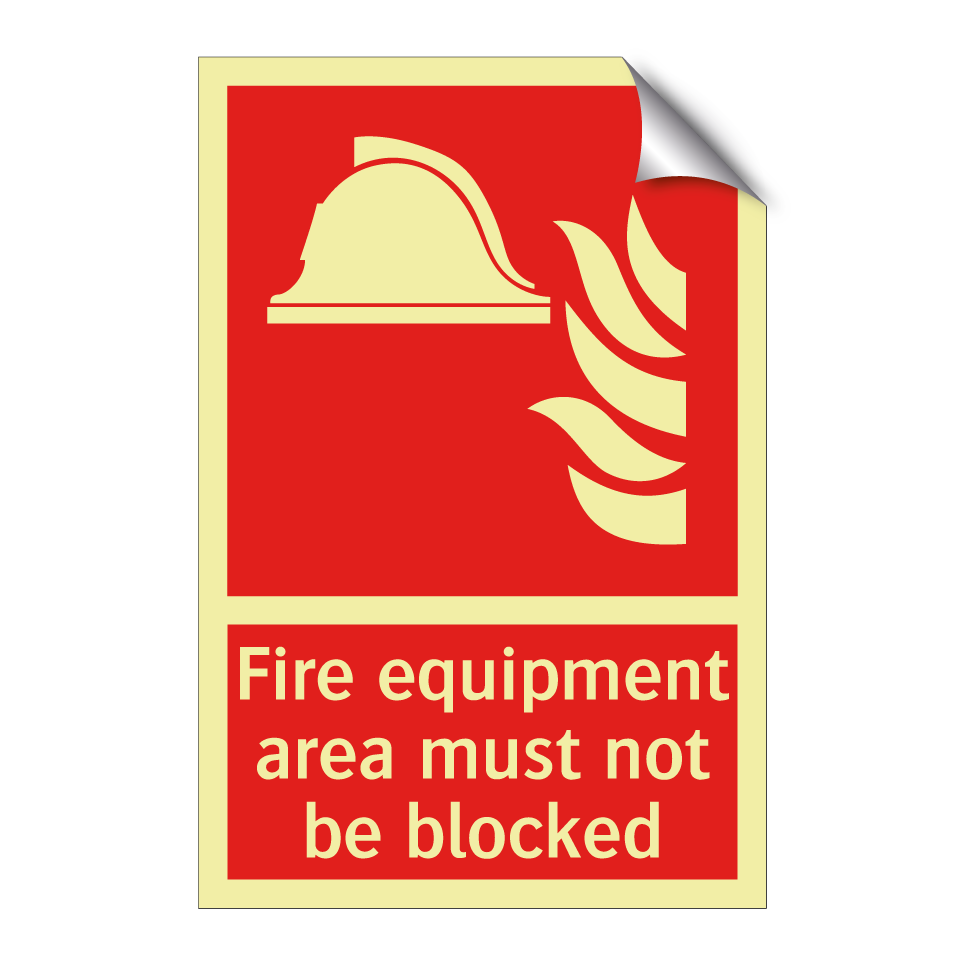 Fire equipment area must not be blocked