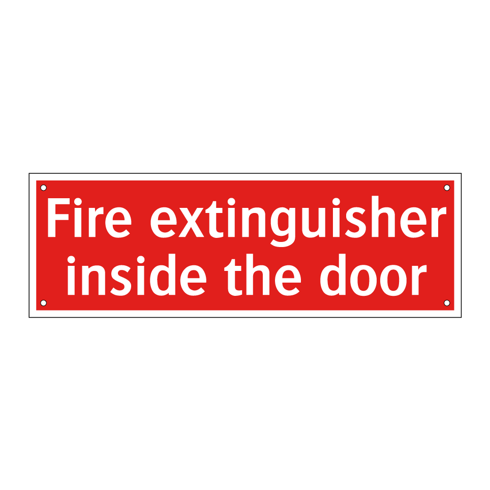 Fire extinguisher inside the door