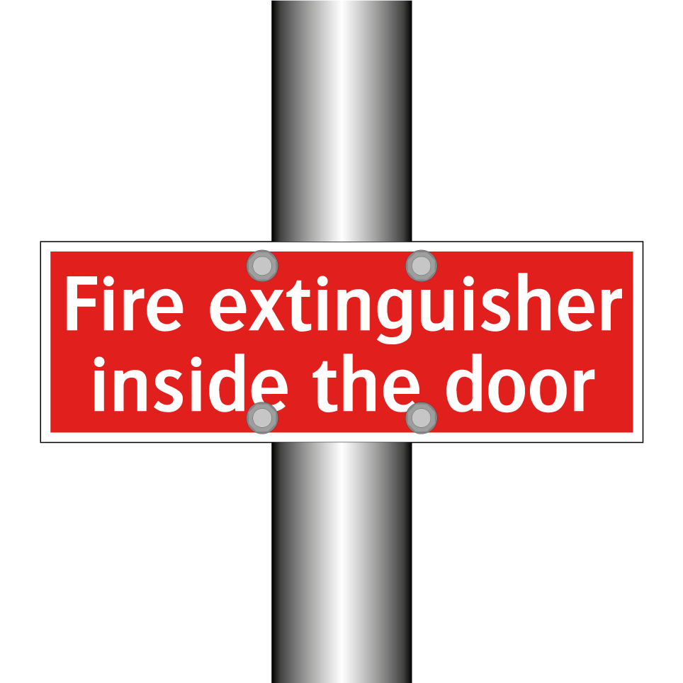Fire extinguisher inside the door