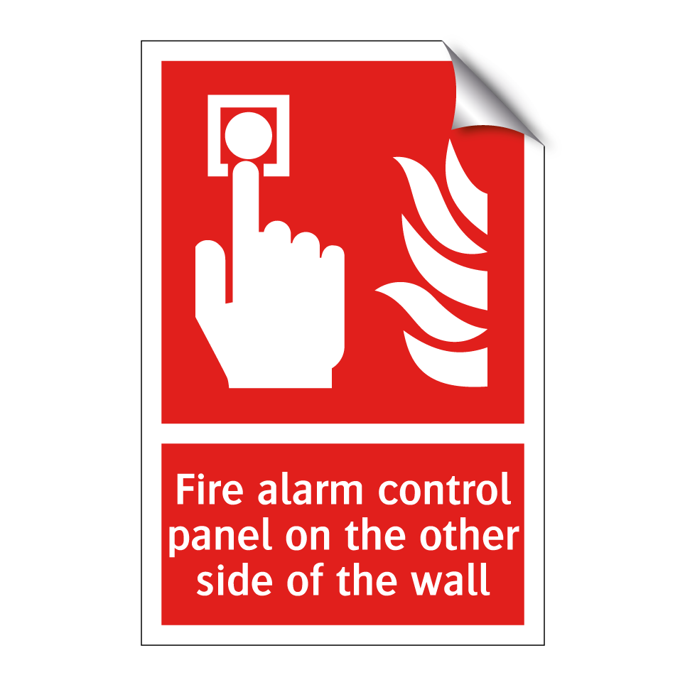 Fire alarm control panel on the other side of the wall