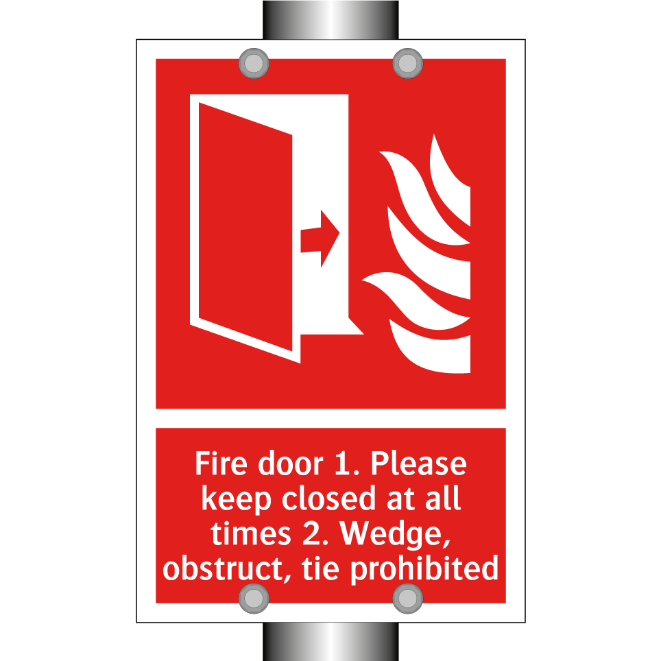 Fire door 1. Please keep closed at all times 2. Wedge, obstruct, tie prohibited