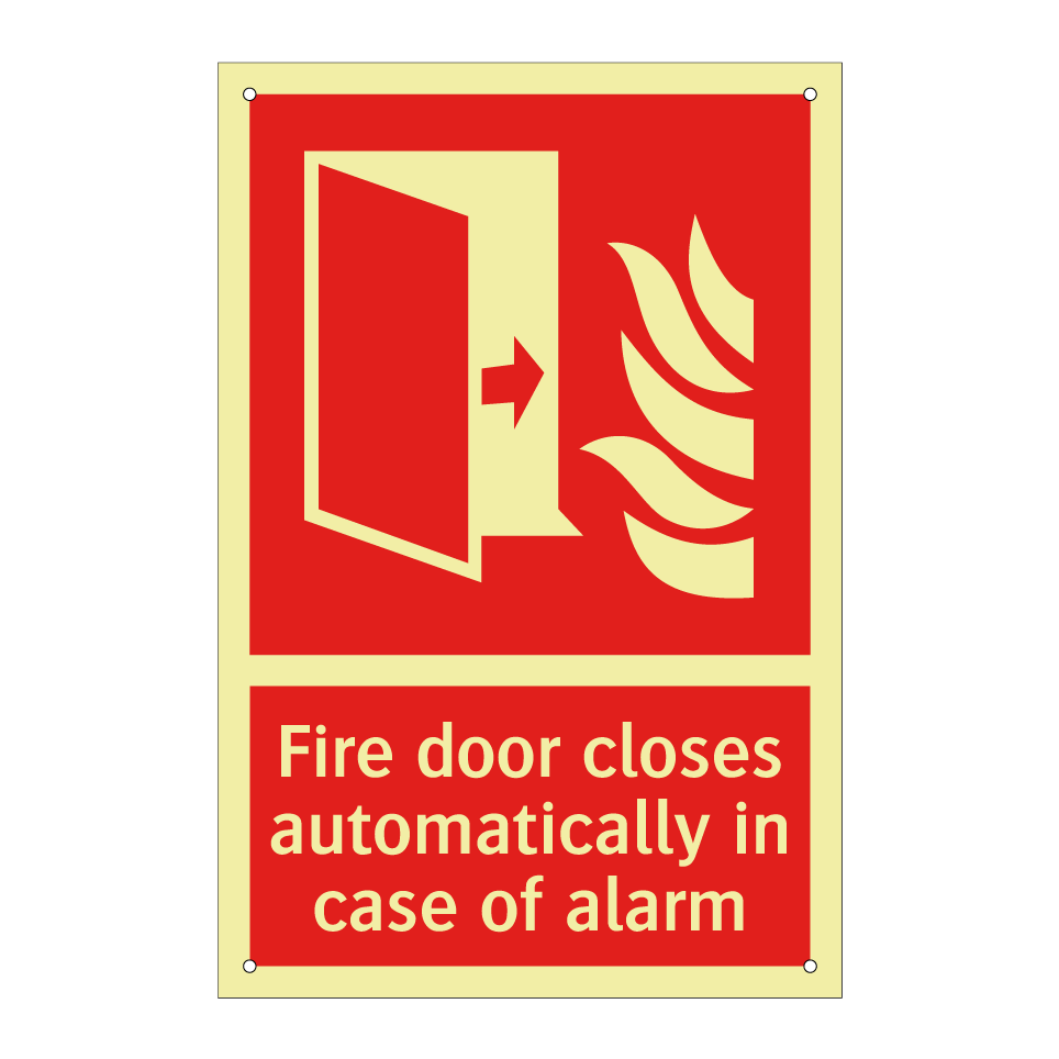 Fire door closes automatically in case of alarm