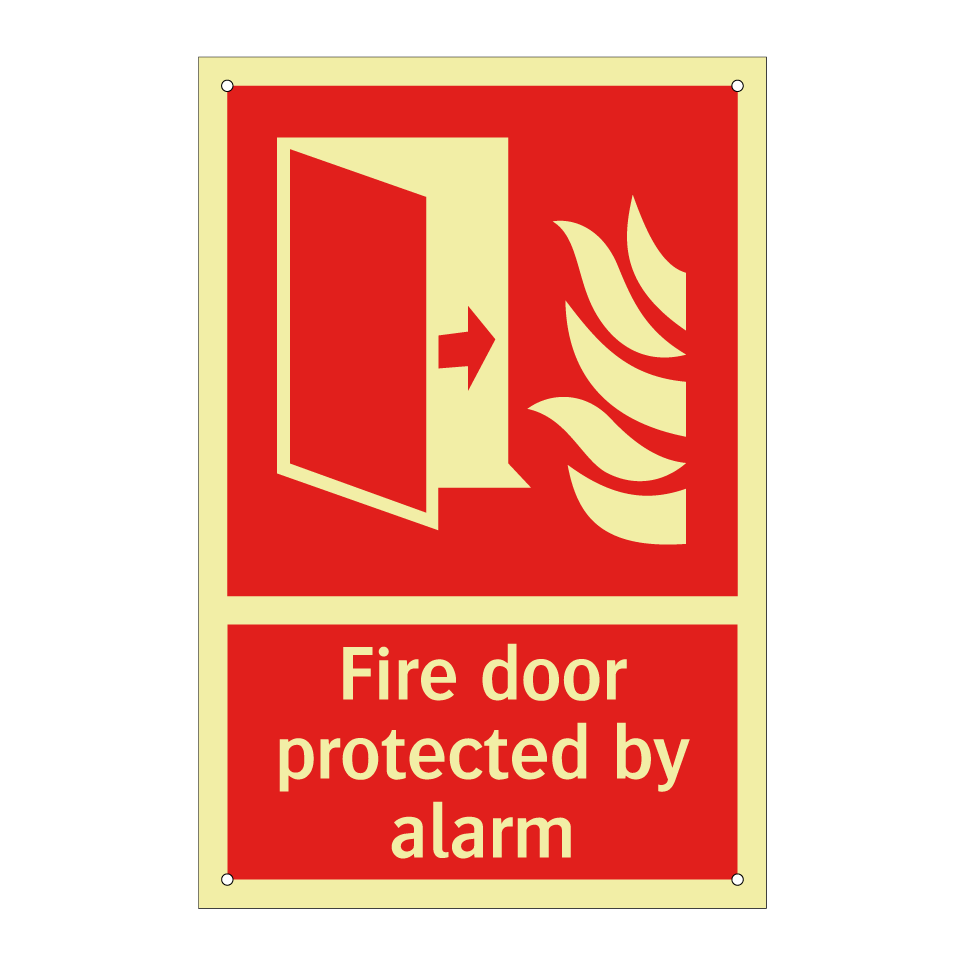 Fire door protected by alarm