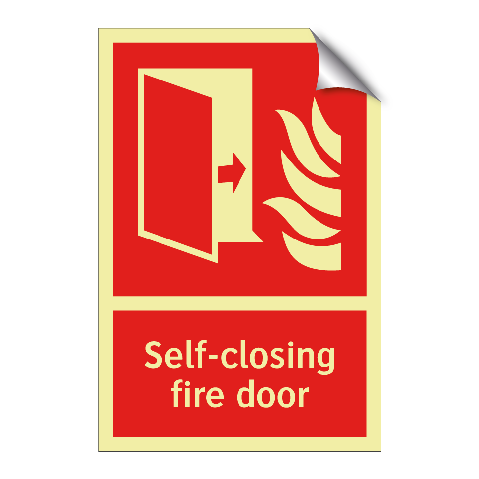 Self-closing fire door