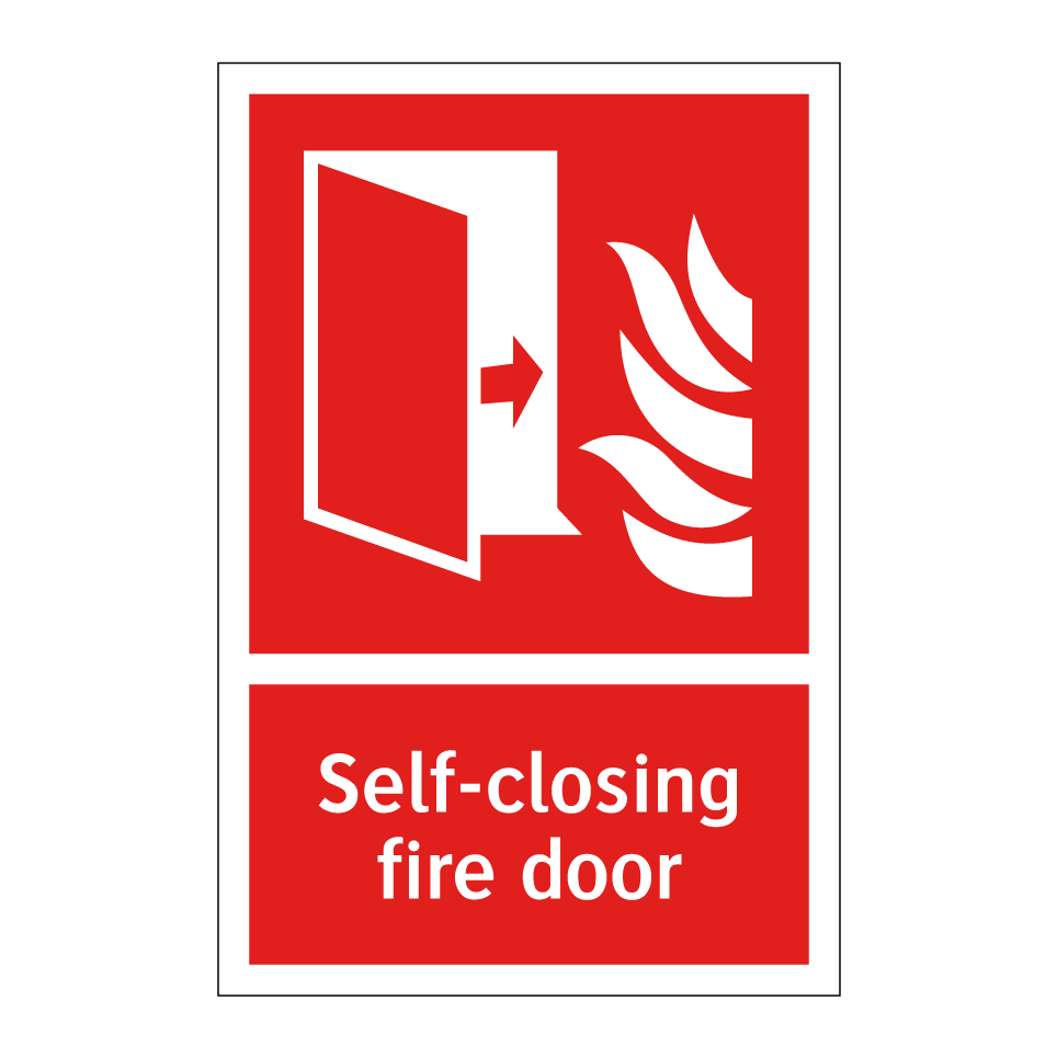 Self-closing fire door
