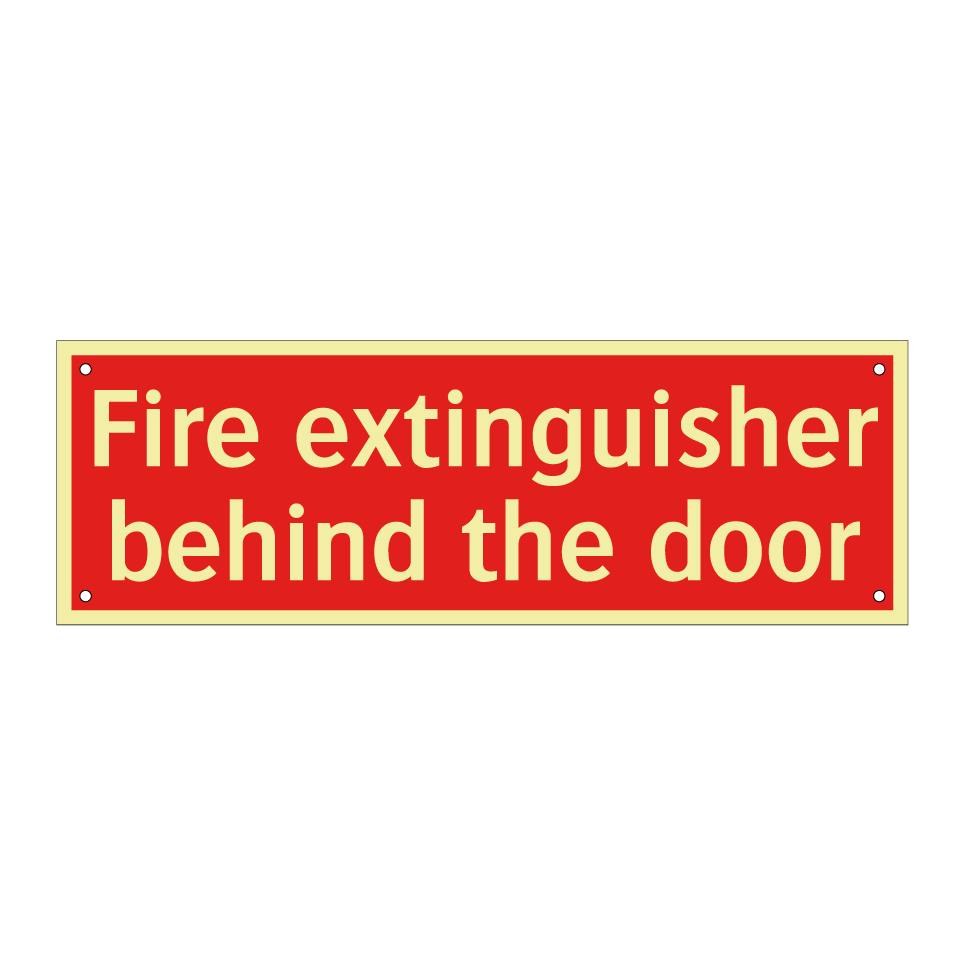 Fire extinguisher behind the door
