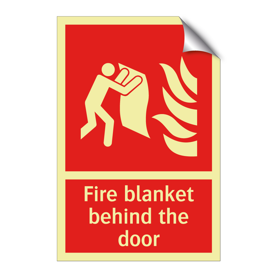 Fire blanket behind the door