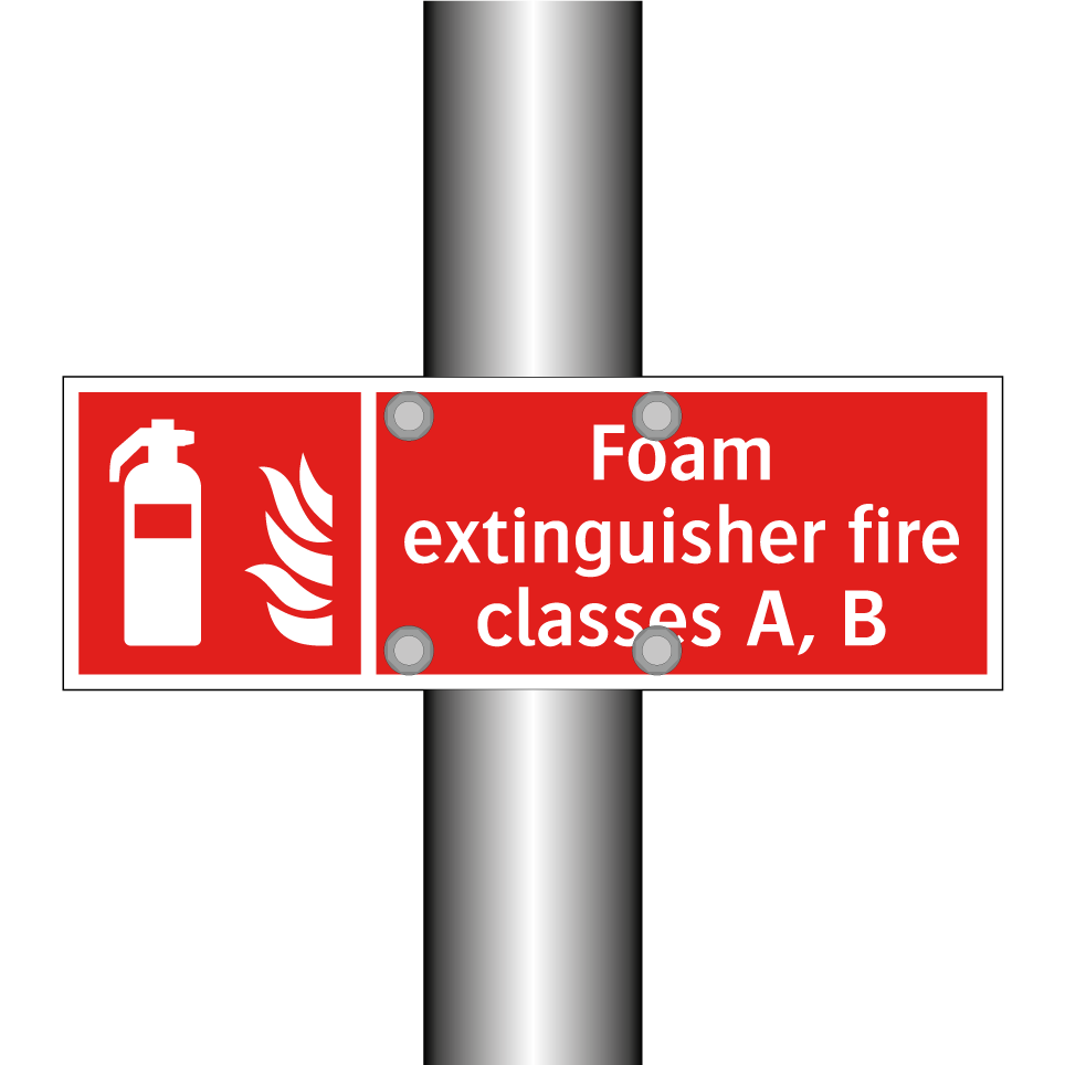 Foam extinguisher fire classes A, B