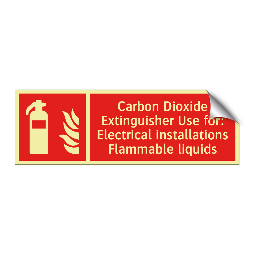 Carbon Dioxide Extinguisher Use for: Electrical installations Flammable liquids