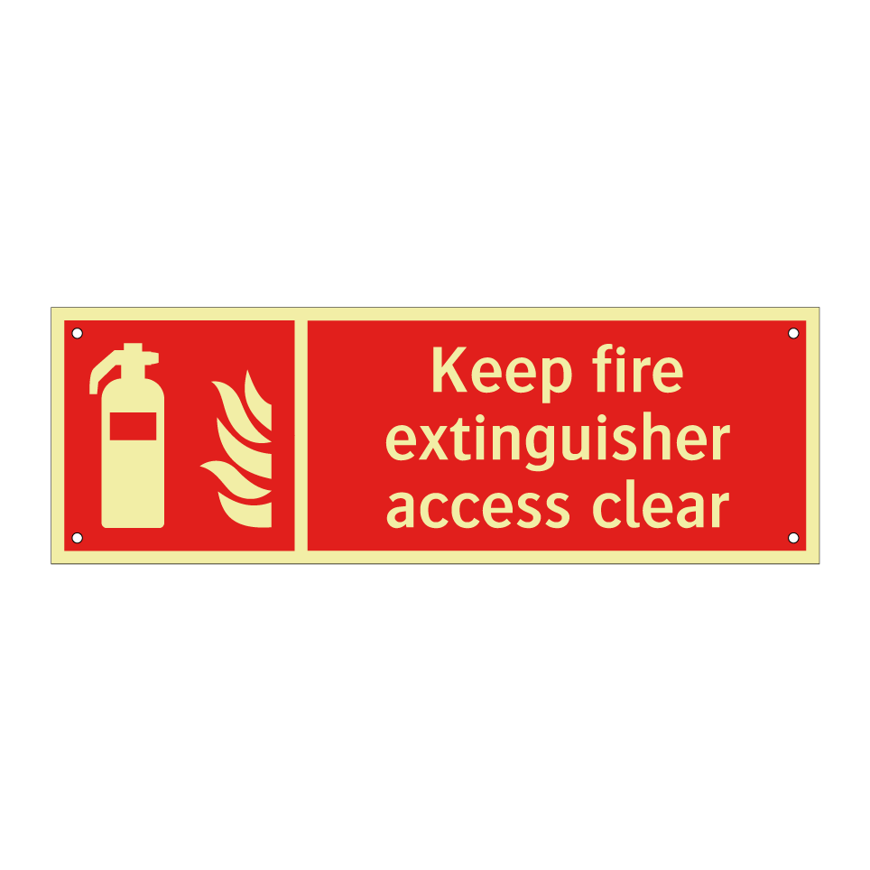 Keep fire extinguisher access clear