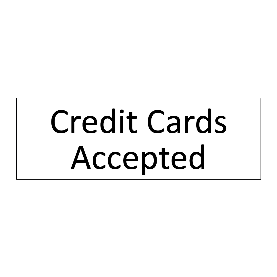 Credit Cards Accepted