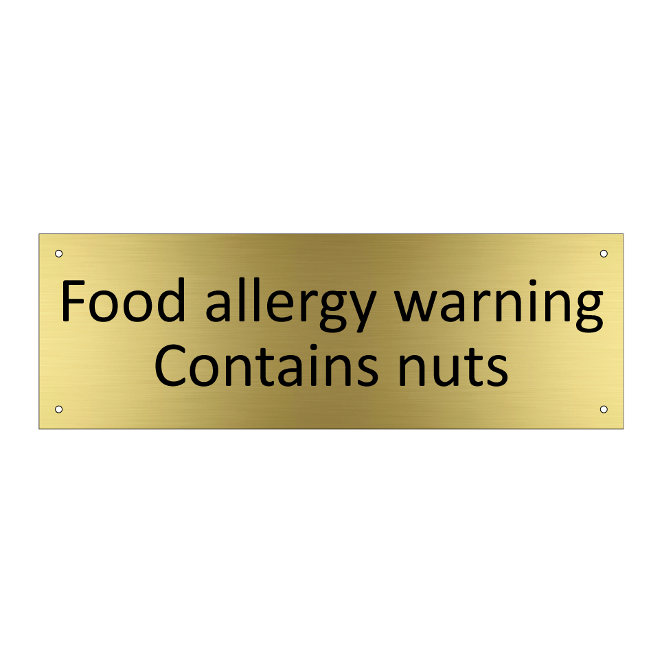 Food allergy warning Contains nuts