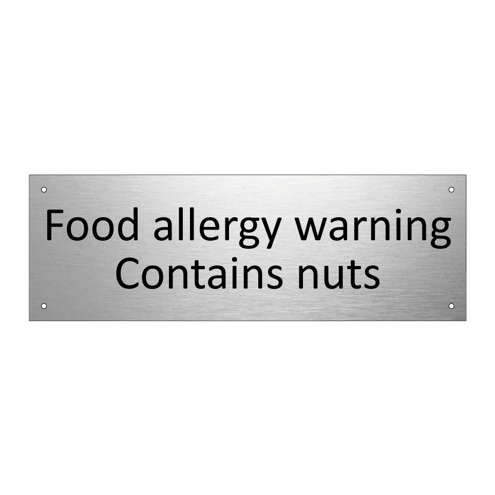 Food allergy warning Contains nuts
