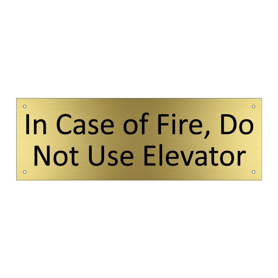 In Case of Fire, Do Not Use Elevator
