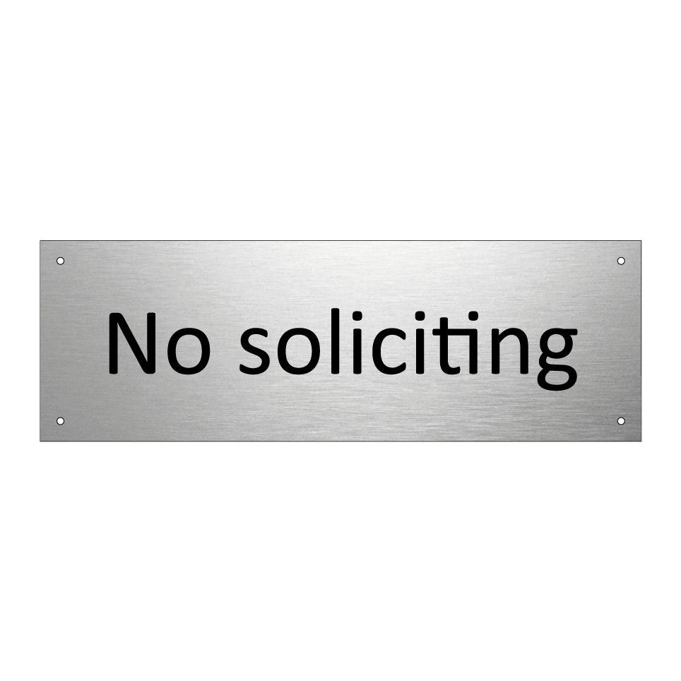 No soliciting