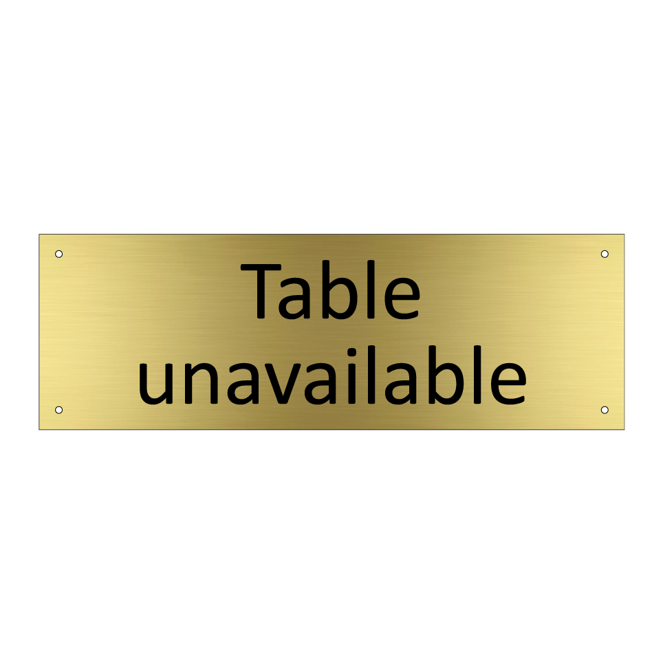 Table unavailable