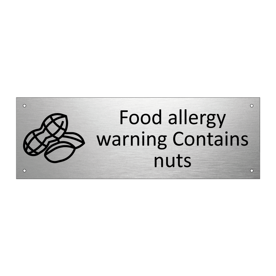 Food allergy warning Contains nuts