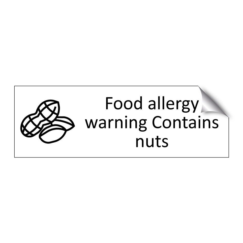 Food allergy warning Contains nuts