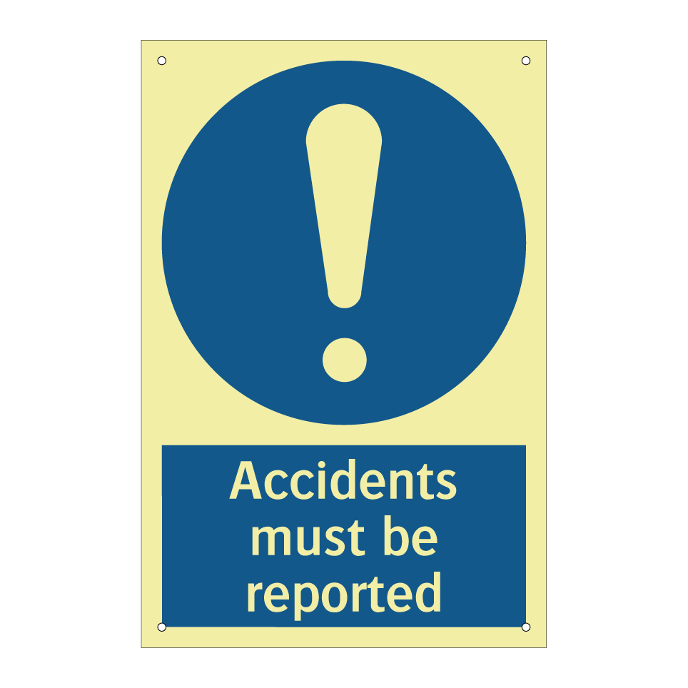 Accidents must be reported