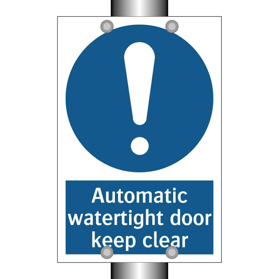 Automatic watertight door keep clear