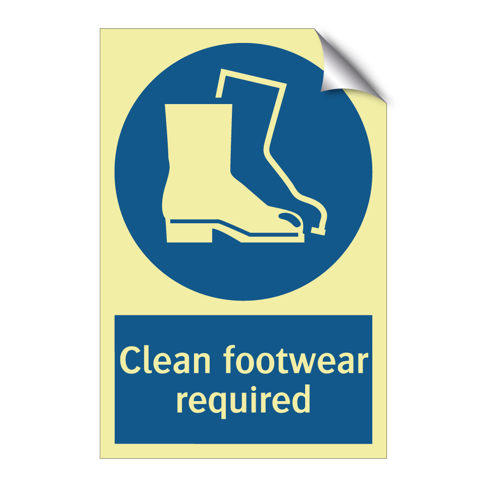 Clean footwear required