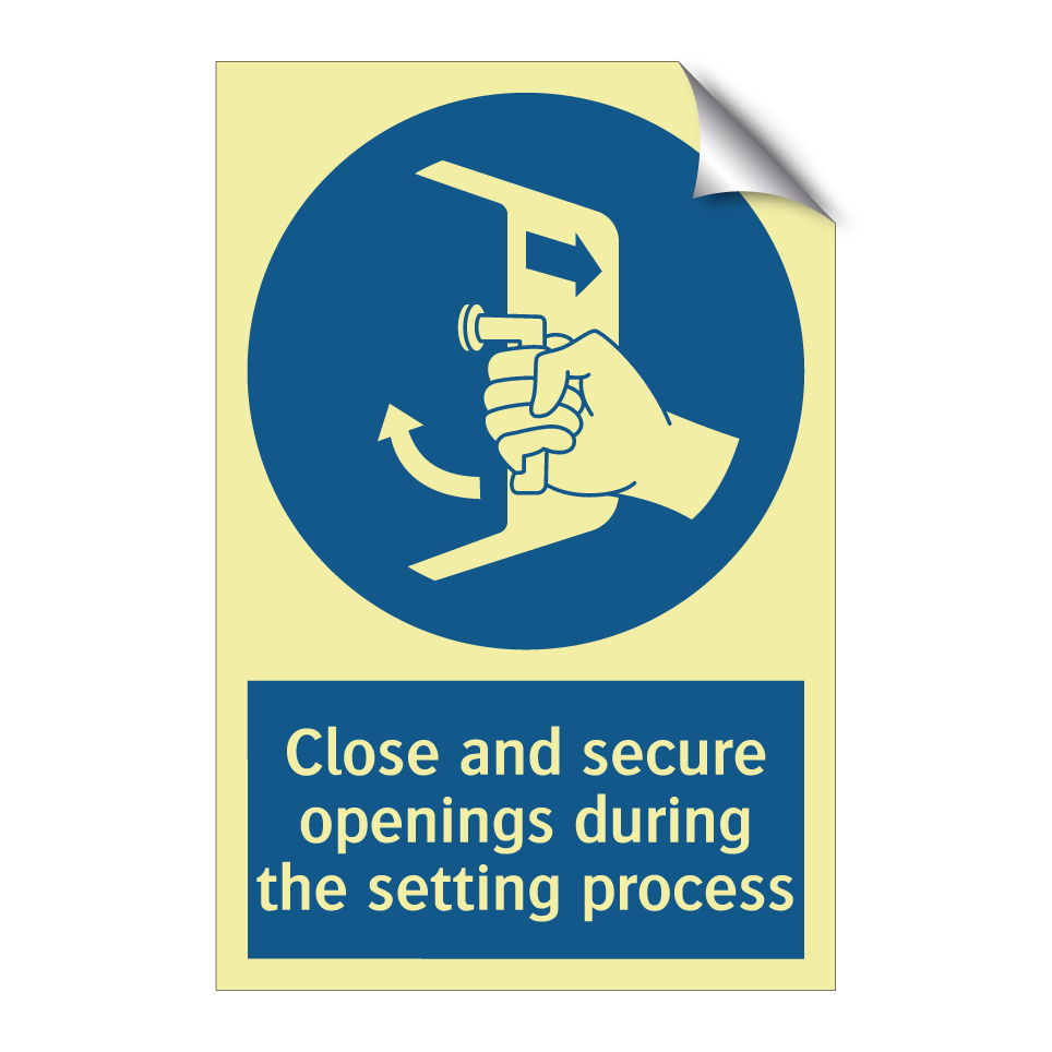 Close and secure openings during the setting process