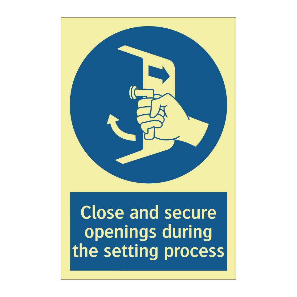 Close and secure openings during the setting process