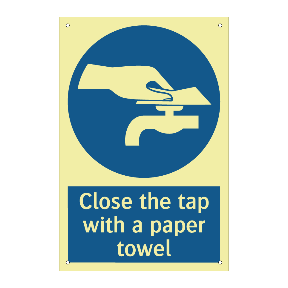 Close the tap with a paper towel