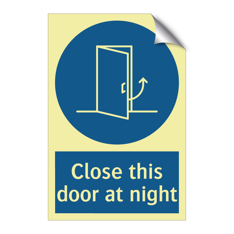 Close this door at night