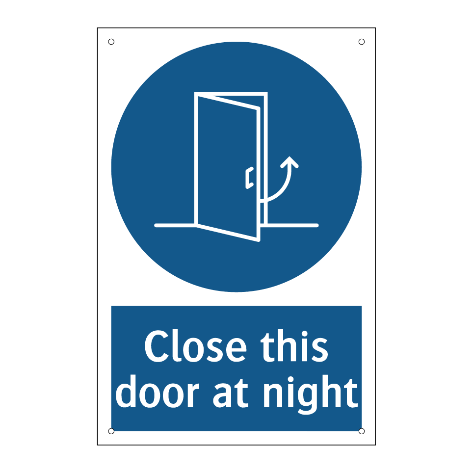 Close this door at night