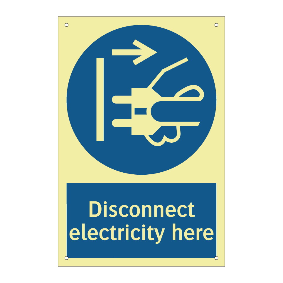 Disconnect electricity here