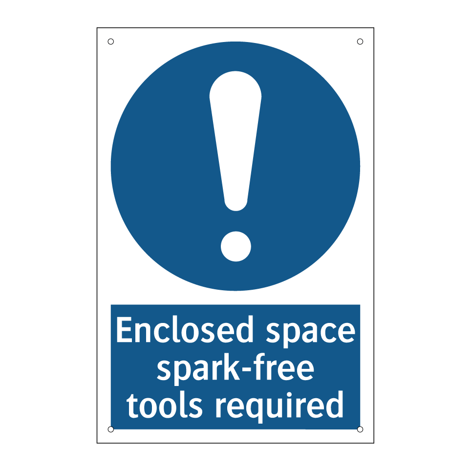 Enclosed space spark-free tools required