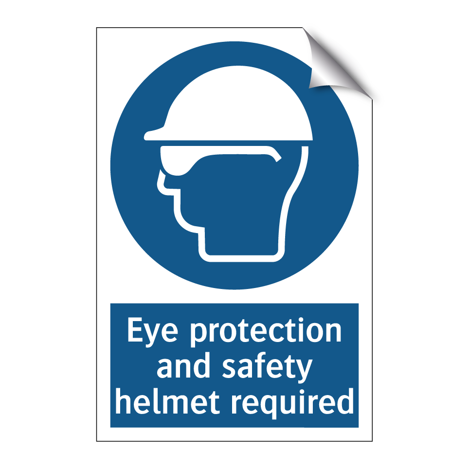 Eye protection and safety helmet required