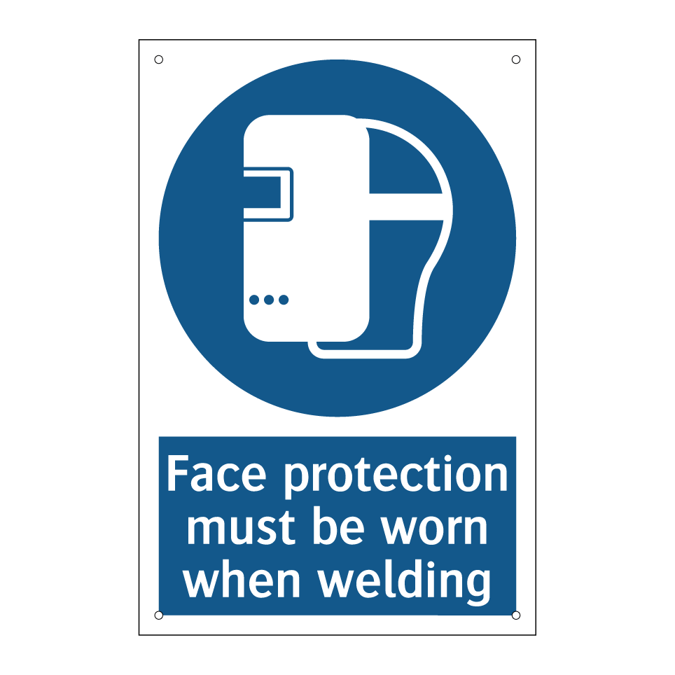 Face protection must be worn when welding