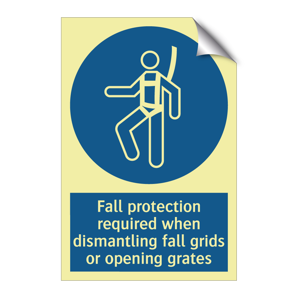 Fall protection required when dismantling fall grids or opening grates