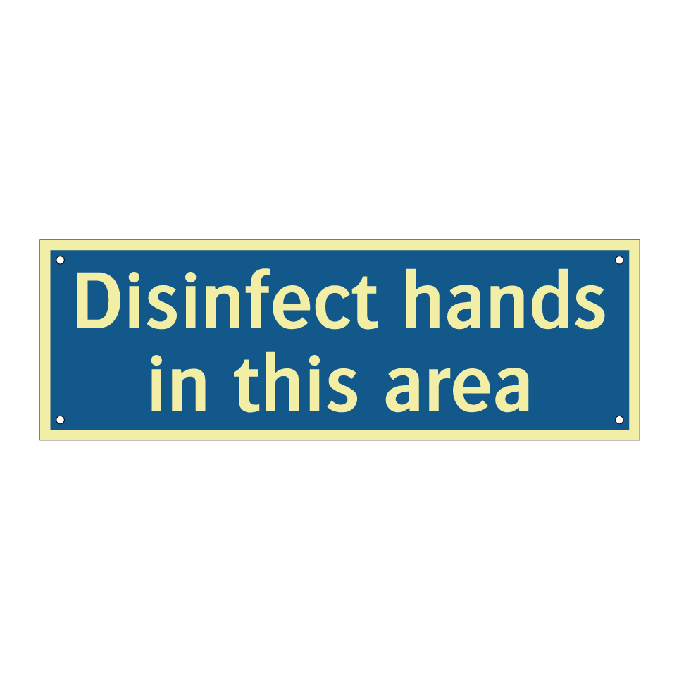 Disinfect hands in this area
