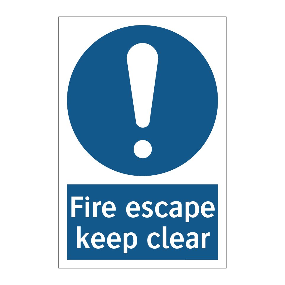 Fire escape keep clear