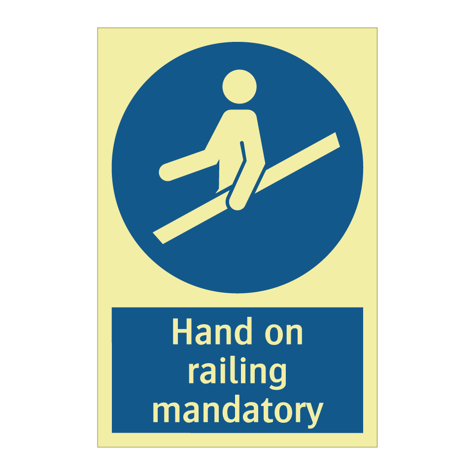 Hand on railing mandatory