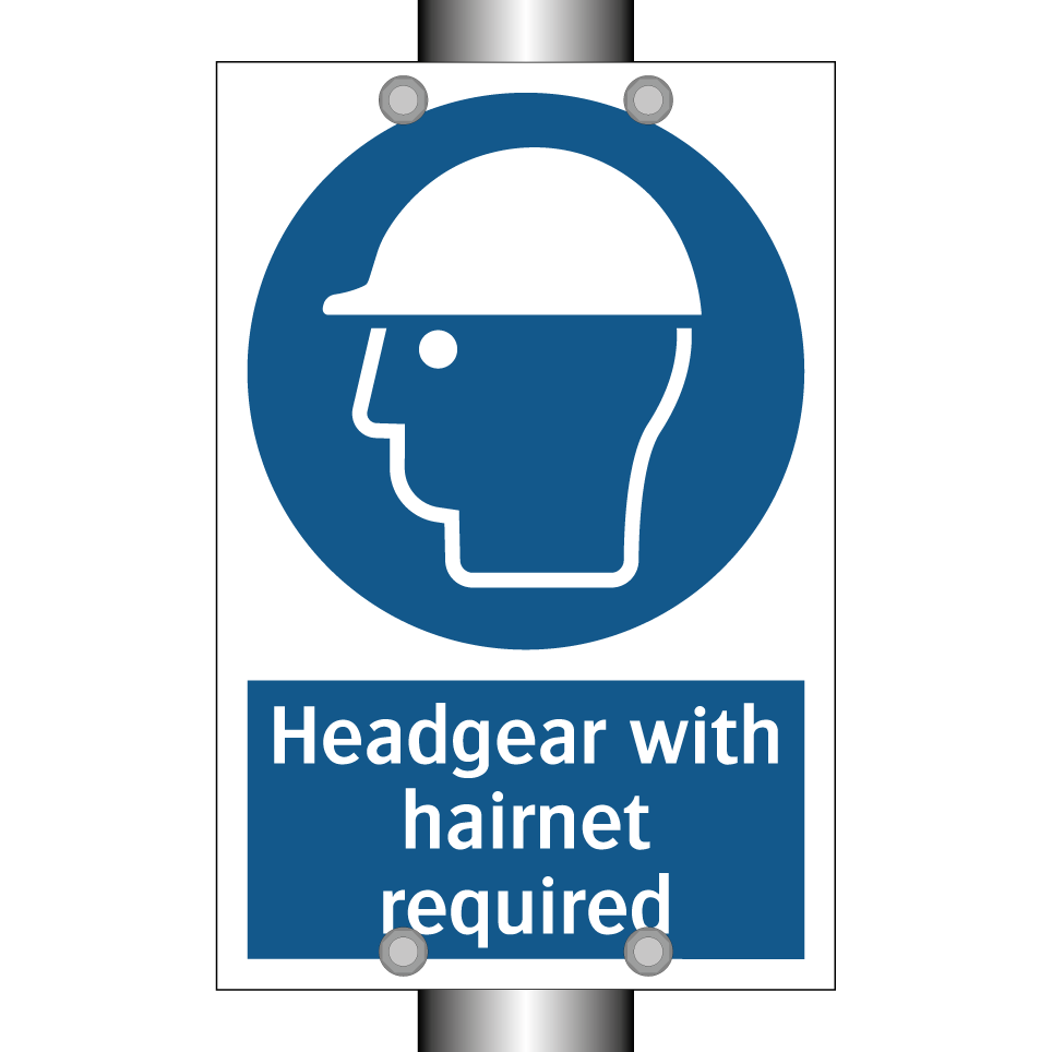 Headgear with hairnet required