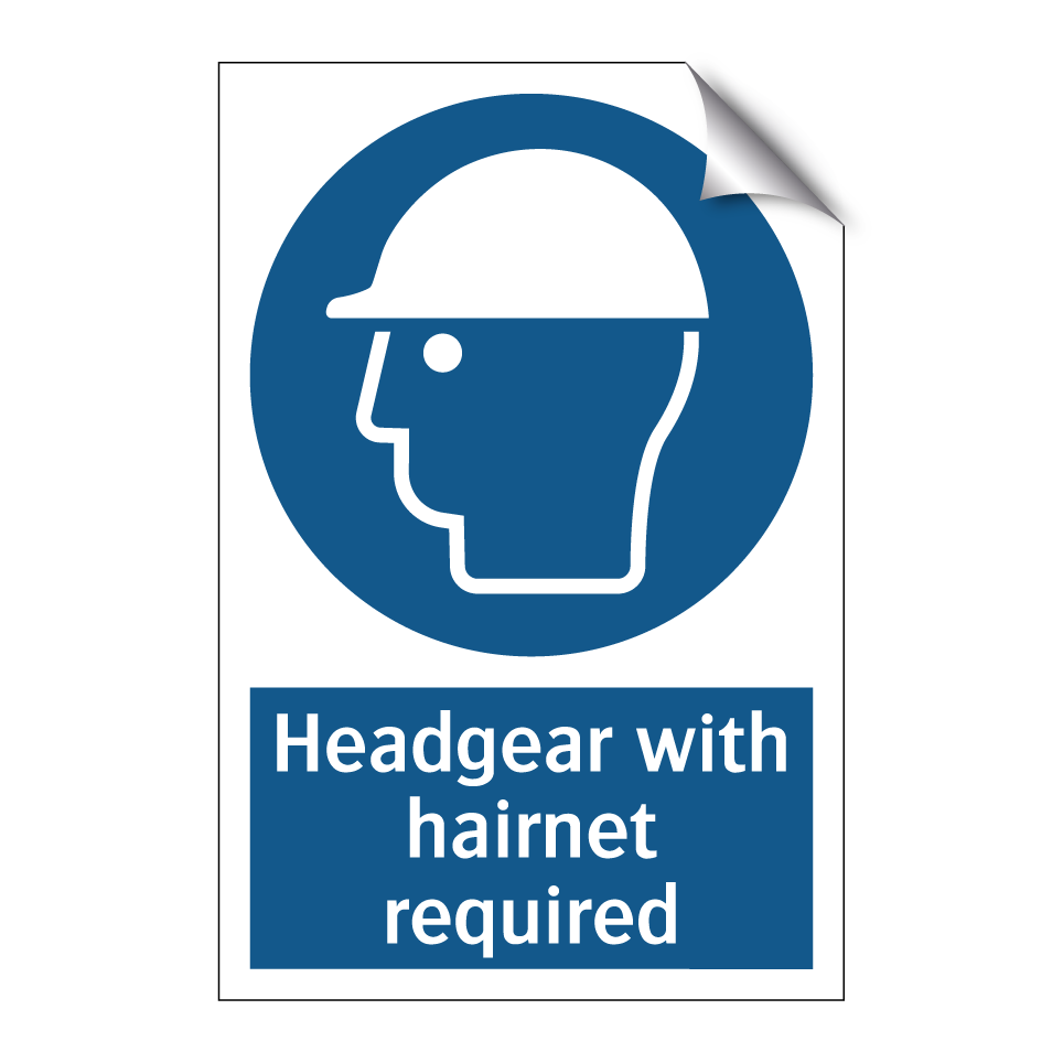 Headgear with hairnet required